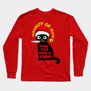 Purrfectly Clawsome Kitty - Naughty or Nice Long Sleeve T-Shirt